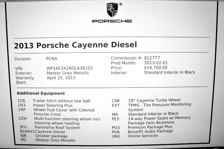 Used 2013 Porsche Cayenne Diesel AWD Used 2013 Porsche Cayenne Diesel AWD for sale  at Metro West Motorcars LLC in Shrewsbury MA 26