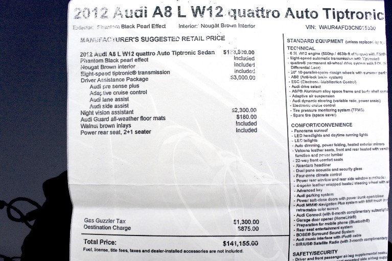 Used 2012 Audi A8 l W12 Quattro Used 2012 Audi A8 l W12 Quattro for sale  at Metro West Motorcars LLC in Shrewsbury MA 27