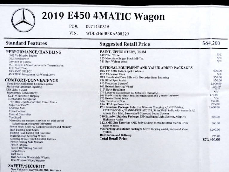 Used 2019 Mercedes-Benz E-class E 450 4MATIC Wagon Used 2019 Mercedes-Benz E-class E 450 4MATIC Wagon for sale  at Metro West Motorcars LLC in Shrewsbury MA 25