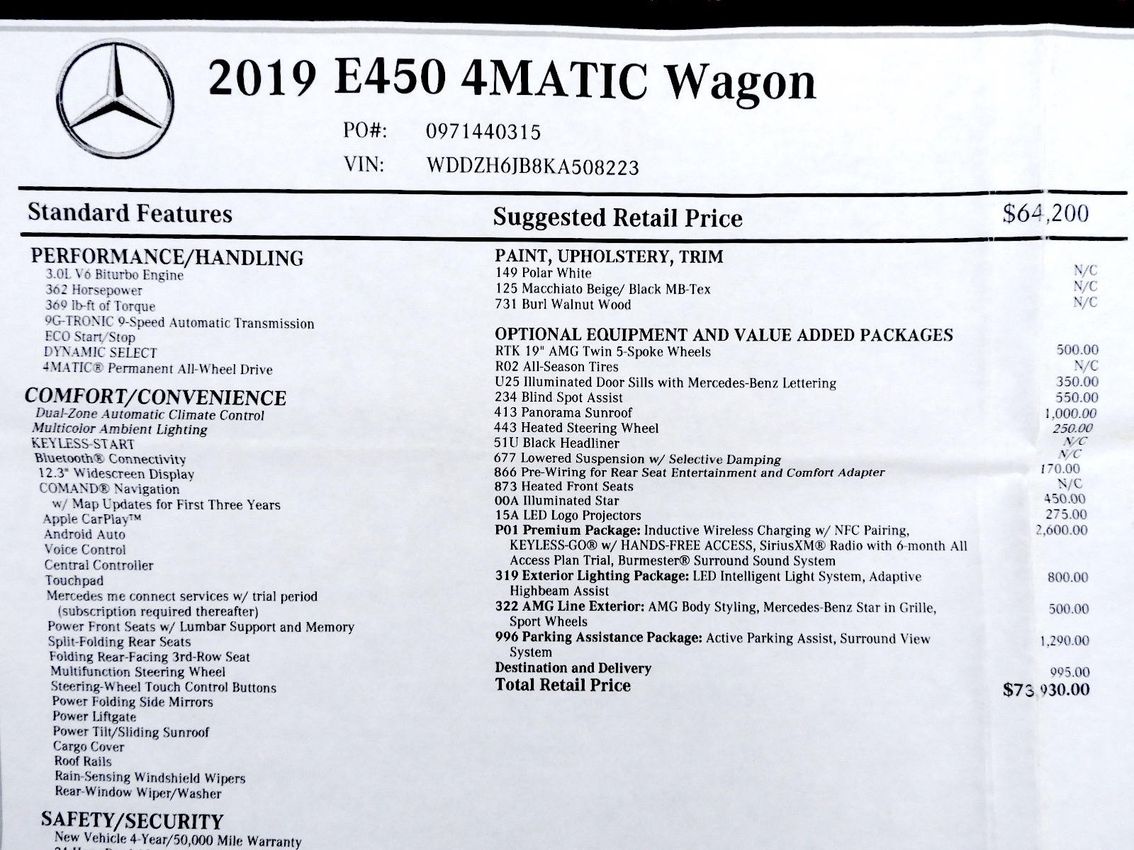 Used 2019 Mercedes Benz E class E 450 4MATIC Wagon For Sale 43 800 used-2019-mercedes-benz-e-class-e-450-4matic-wagon-for-sale-43-800