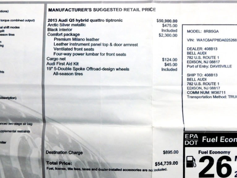 Used 2013 Audi Q5 2.0T Prestige Hybrid Quattro Used 2013 Audi Q5 2.0T Prestige Hybrid Quattro for sale at Metro West Motorcars LLC in Shrewsbury MA 24