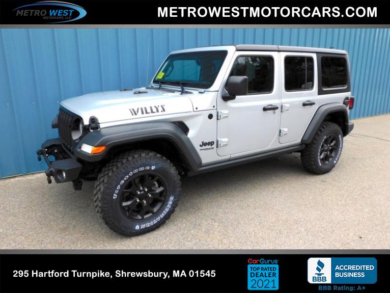 Used 2022 Jeep Wrangler Unlimited Willys 4x4 Used 2022 Jeep Wrangler Unlimited Willys 4x4 for sale  at Metro West Motorcars LLC in Shrewsbury MA 1