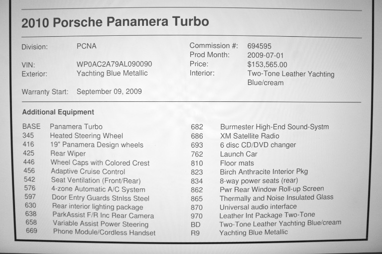 Used 2010 Porsche Panamera Turbo AWD Used 2010 Porsche Panamera Turbo AWD for sale  at Metro West Motorcars LLC in Shrewsbury MA 27