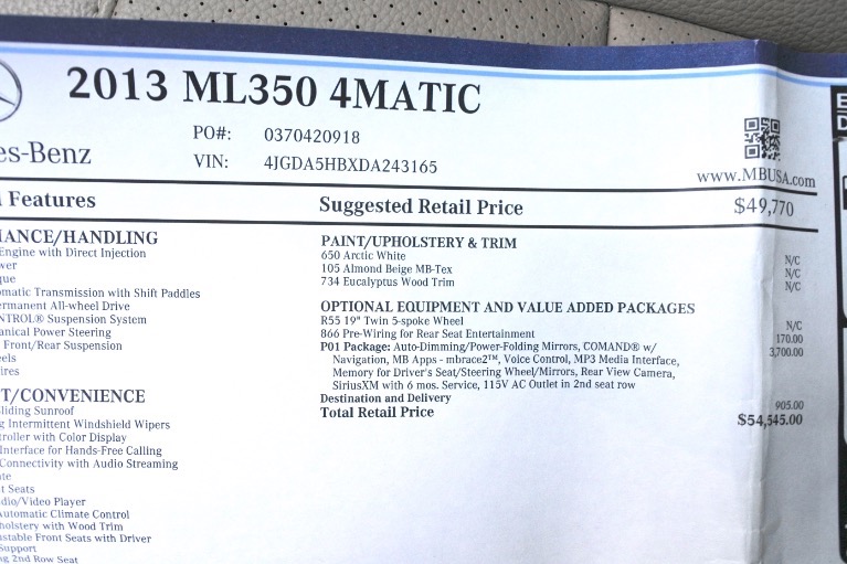 Used 2013 Mercedes-Benz M-class ML350 4MATIC Used 2013 Mercedes-Benz M-class ML350 4MATIC for sale  at Metro West Motorcars LLC in Shrewsbury MA 22