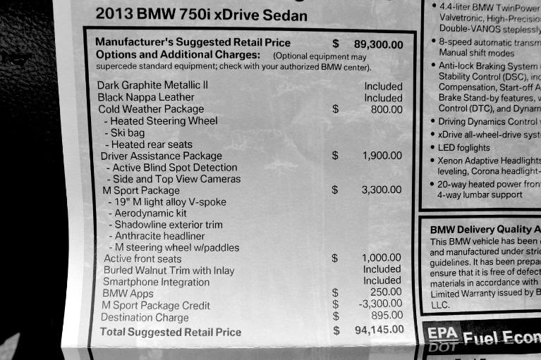 Used 2013 BMW 7 Series 750i xDrive AWD Used 2013 BMW 7 Series 750i xDrive AWD for sale  at Metro West Motorcars LLC in Shrewsbury MA 26